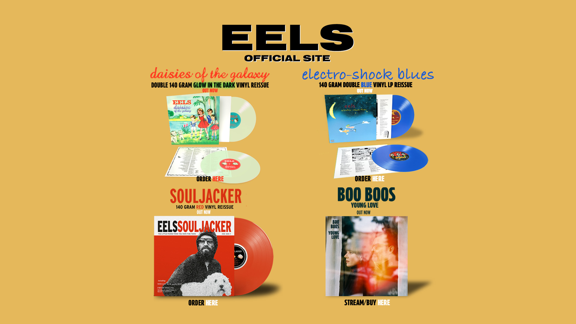 Dasies of the Galaxy Reissue OUT NOW - Electro Shock Blues Reissue Out NOW - BOO BOOS Young Love OUT NOW - SOULJACKER REISSUE Out Now -